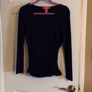 Navy blue ruched top